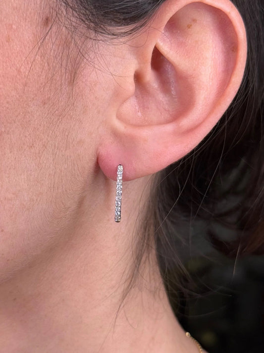 Ladies Oval Diamond Hoop