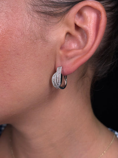 Ladies Side by Side Graduated Diamond Earring