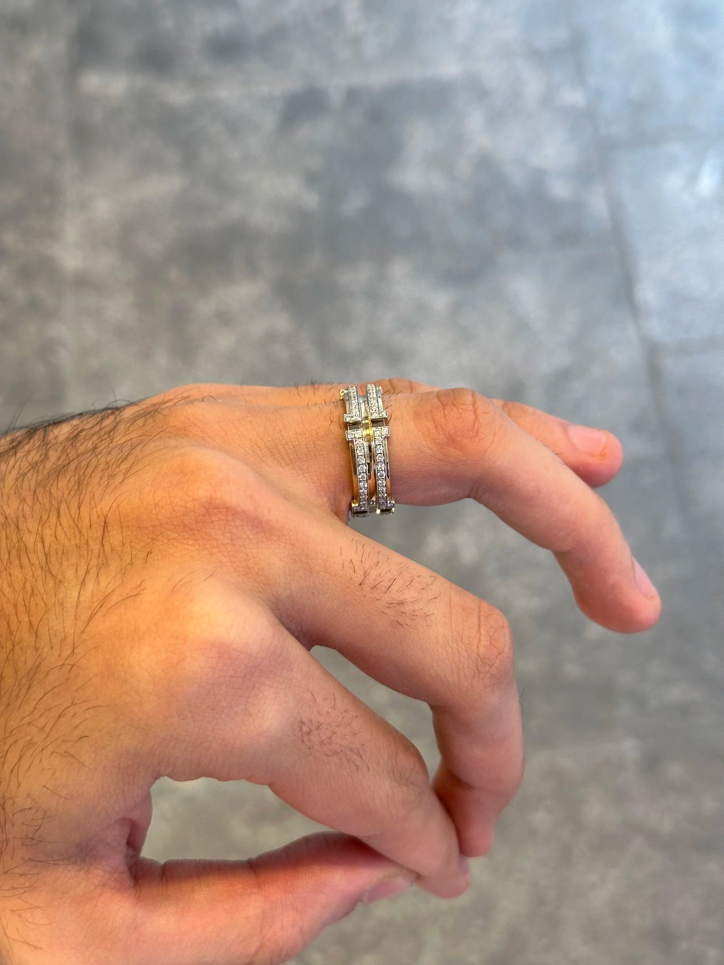 Men’s Crown Style Round Diamond Wedding Band