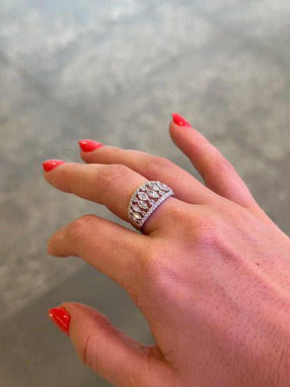 Ladies Wide Graduated Marquise Diamond Ring