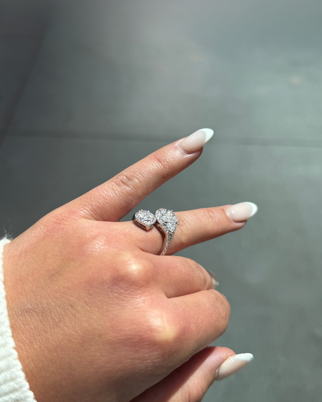 Ladies 2 Headed Pear-Shaped Cluster Fancy Ring